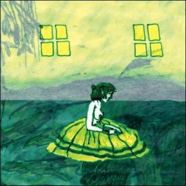 A person sitting in a yellow skirt
Description automatically generated