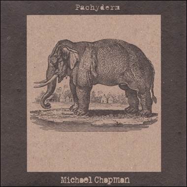 An elephant with tusks on a brown square
Description automatically generated