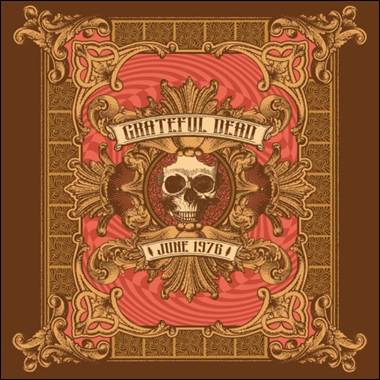 A poster with a skull and ornate border

Description automatically generated