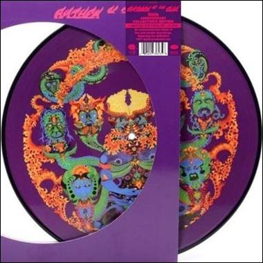 A purple record with a purple cover

Description automatically generated