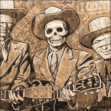 A group of men playing guitars
Description automatically generated