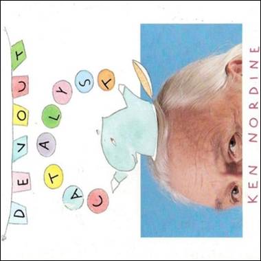 A person with a cat and a cat drawn on his head
Description automatically generated