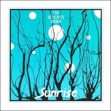 A blue square with white circles and trees
Description automatically generated