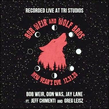 A poster with a wolf head and moon phases
Description automatically generated